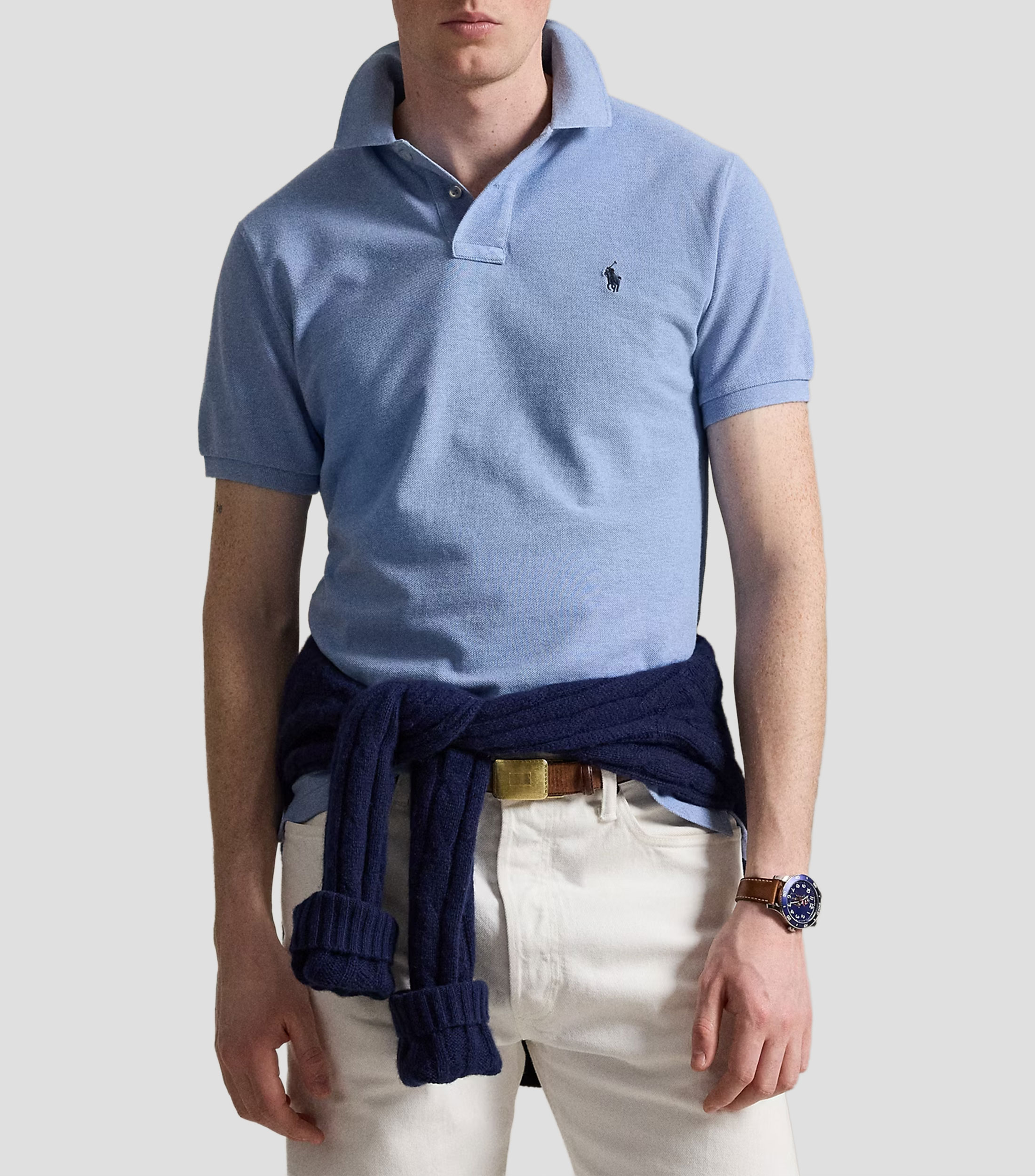 Playera Tipo Polo Manga Corta jaspeada Hombre